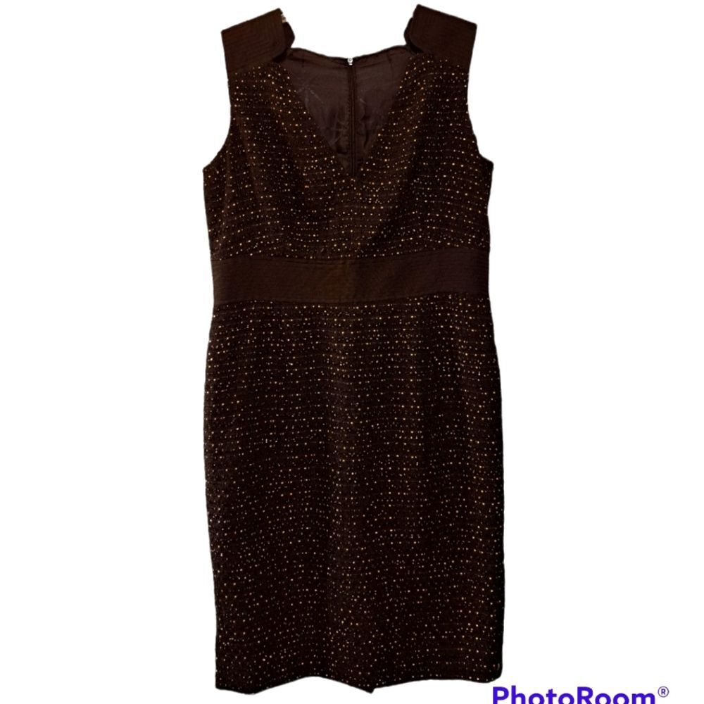 Vintage Carolina Herrera A-Line Black/White Tweed Dress Size 6 Lux